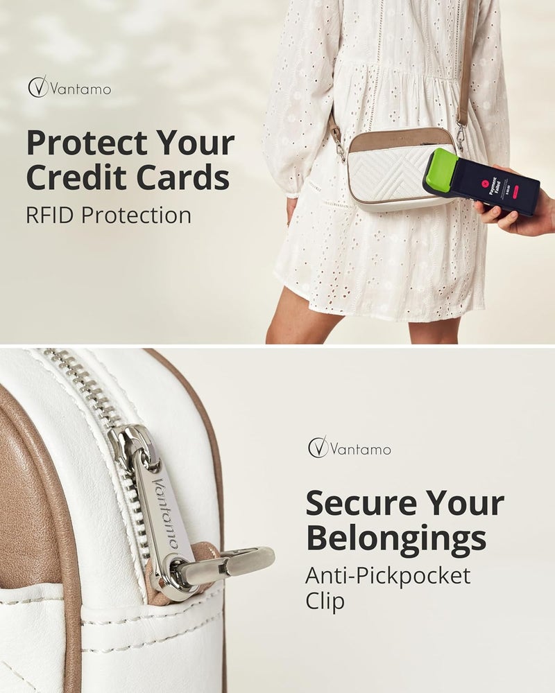 Vantamo Crossbody Bags For Women with Anti-Pickpocket Clip, Premium Purses for Women, Adjustable Strap Handbags & Gift Box - Image 5